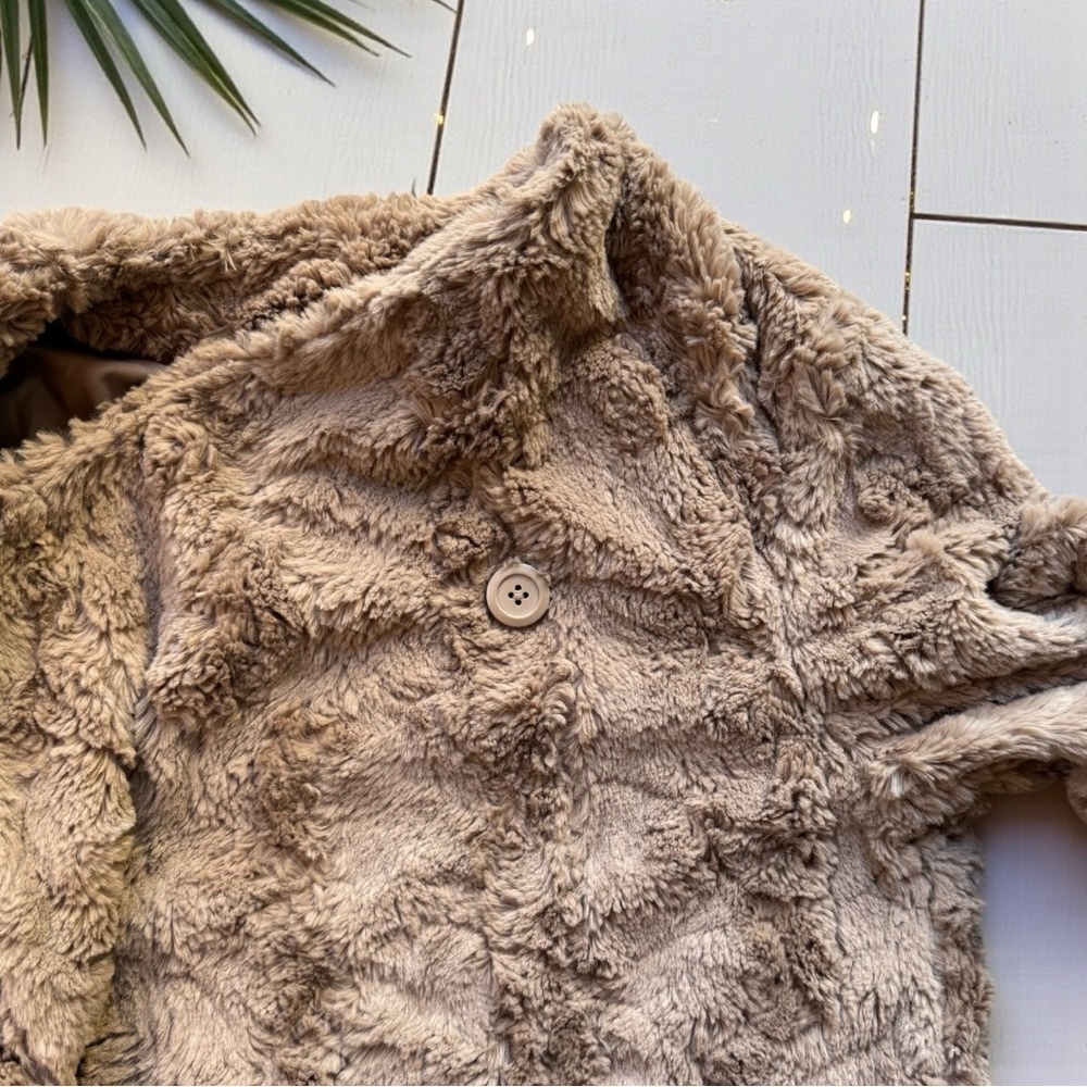 BB Dakota Tucker Wubby Draped Faux Fur Jacket Coat – Tan – Size M – NWT - Picture 11 of 16